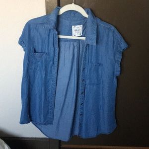 Denim short sleeve top